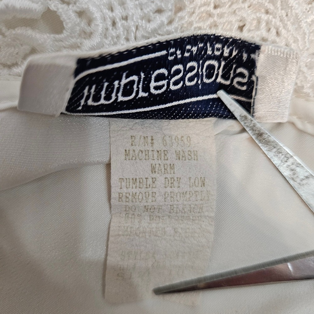 Vintage Impressions of California Ivory Blouse Lace Crochet Collar Size 10 H52 - Picture 7 of 8